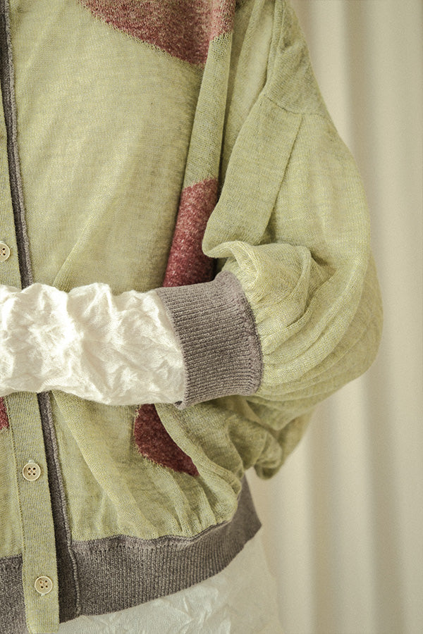 Sheer Circle Gather Cardigan