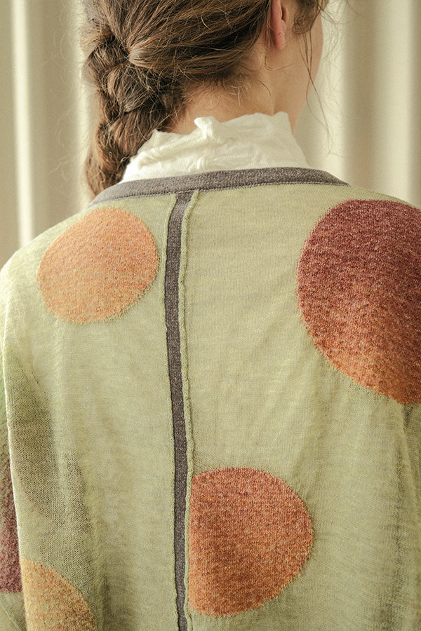 Sheer Circle Gather Cardigan