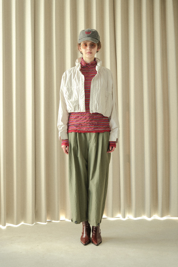 Shirred Collar Dolman Blouson