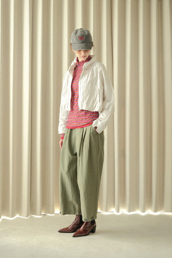 Shirred Collar Dolman Blouson