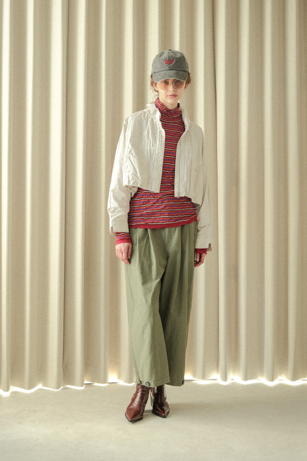 Shirred Collar Dolman Blouson