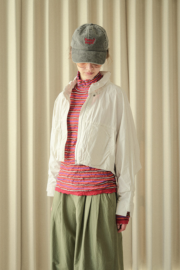 Shirred Collar Dolman Blouson