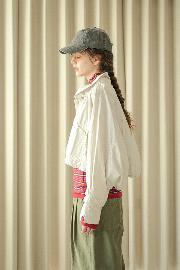 Shirred Collar Dolman Blouson