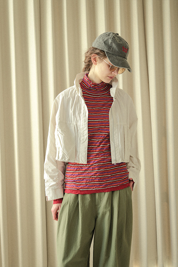 Shirred Collar Dolman Blouson