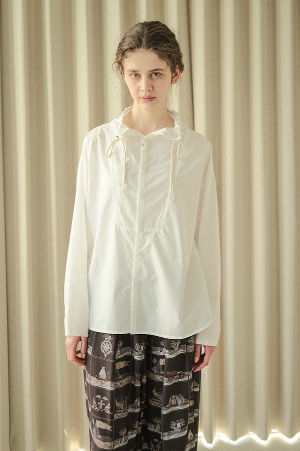 High Neck Paneled Shirt