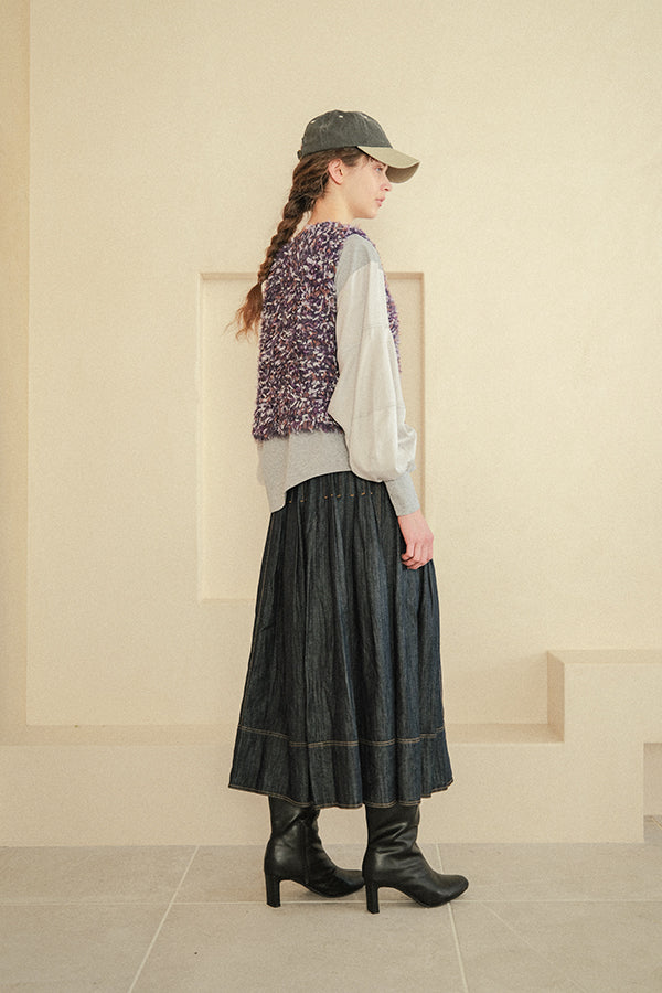 Denim Tuck Skirt