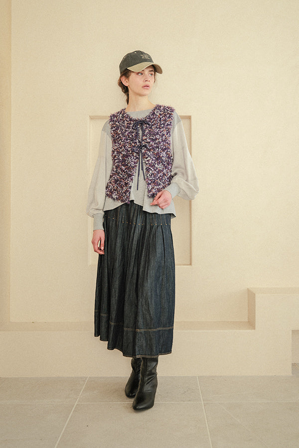 Denim Tuck Skirt