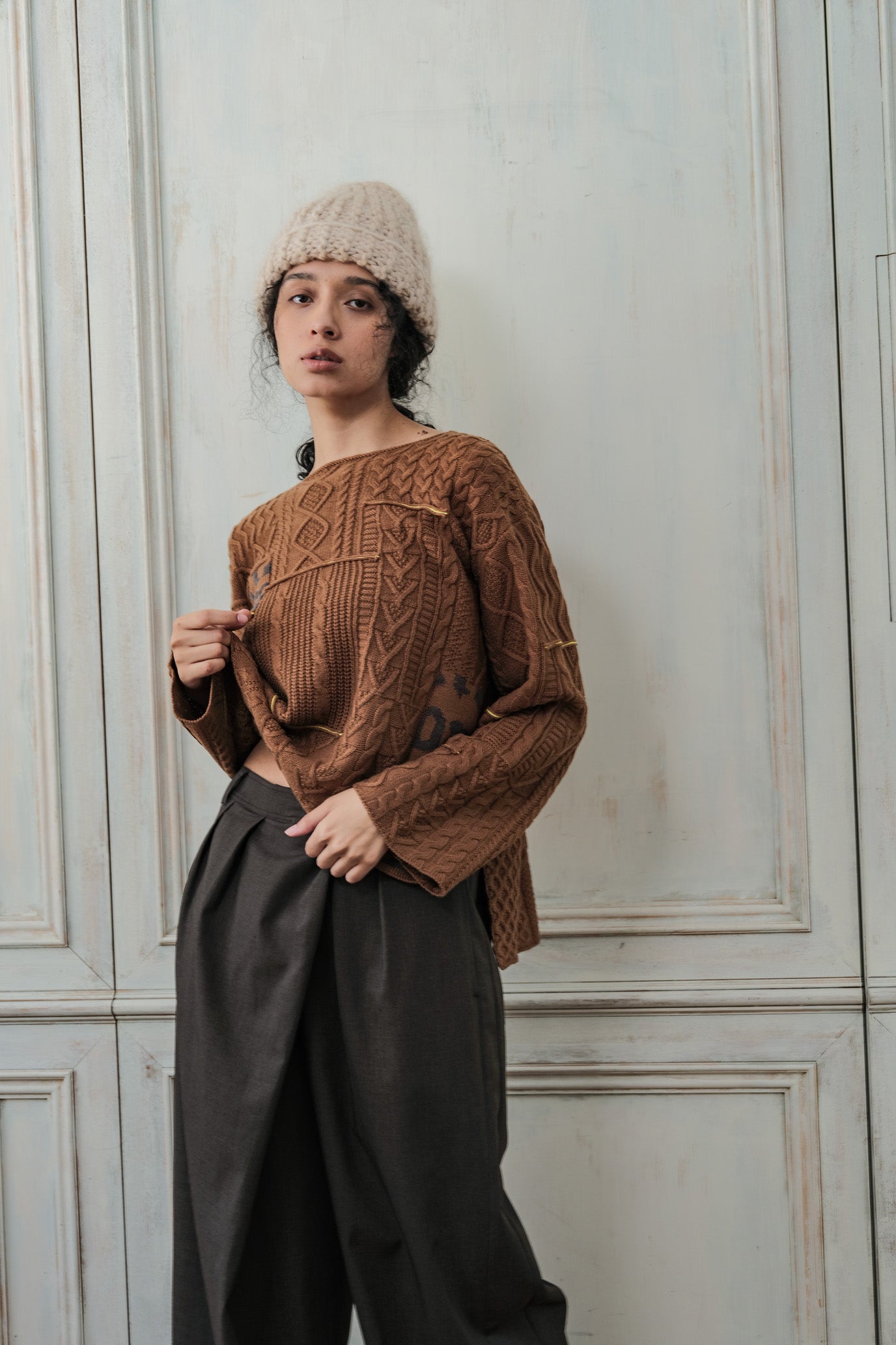 Cable Patchwork Pullover
