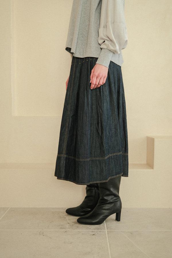 Denim Tuck Skirt
