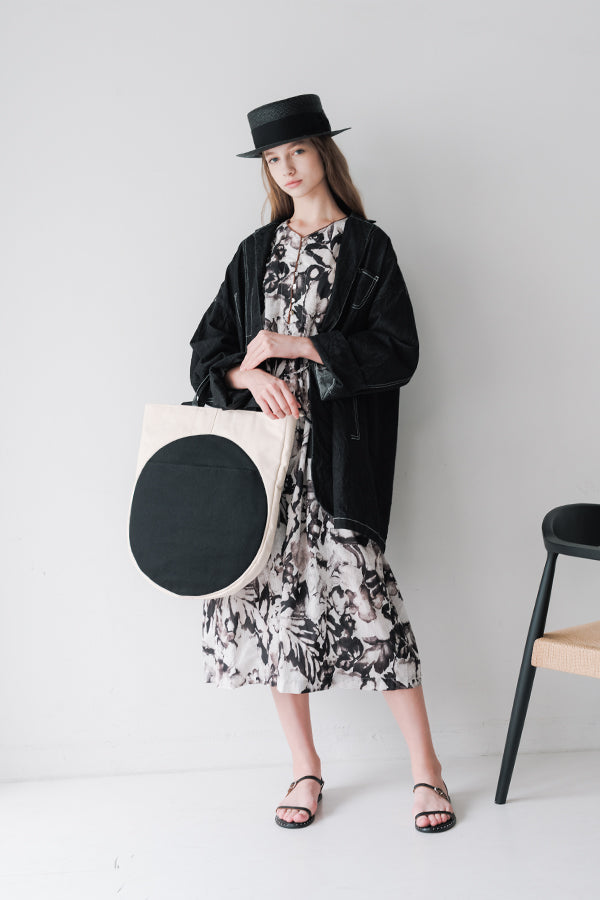 Round Motif Two-Tone 2-Way Bag