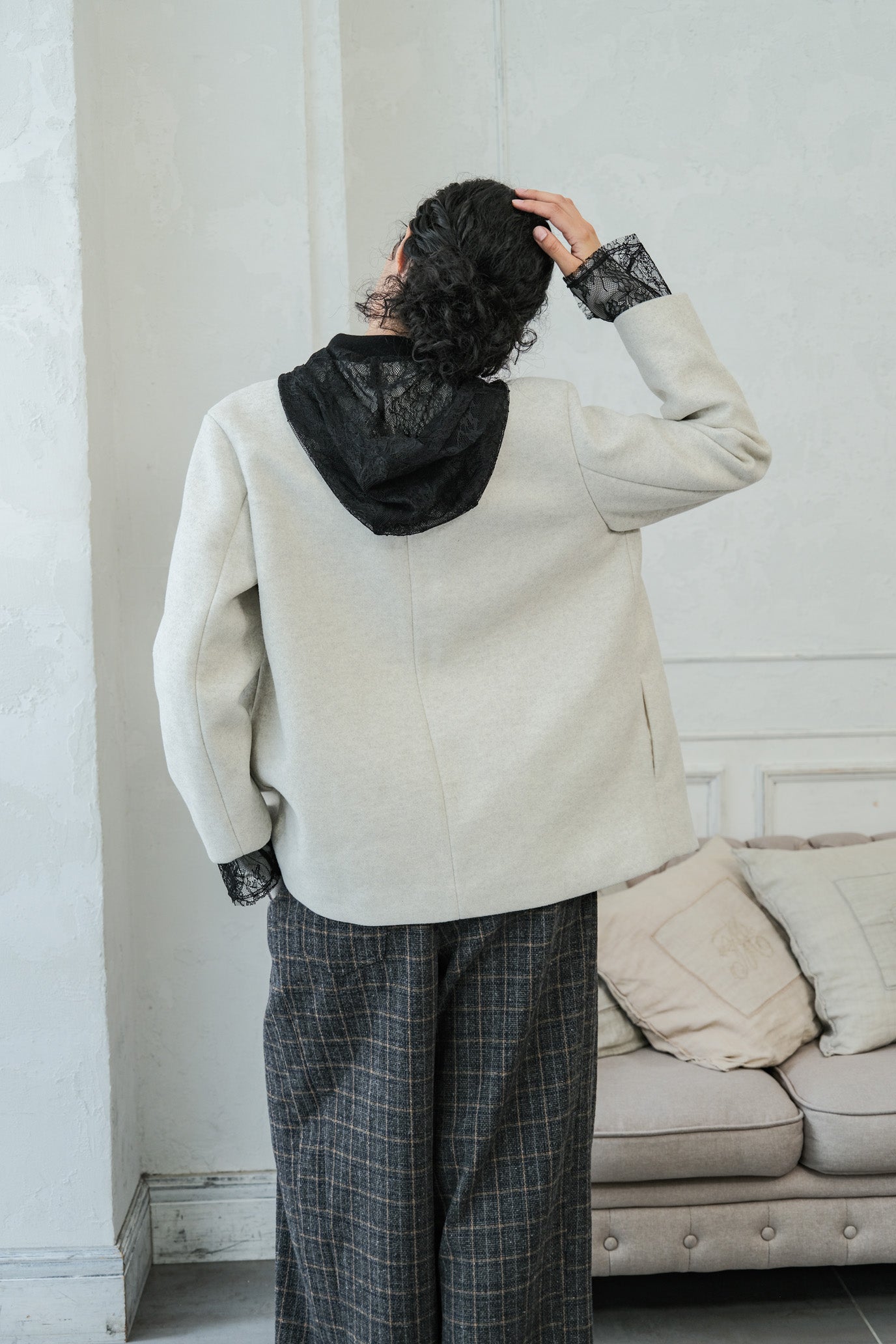 Lace Hood Pullover