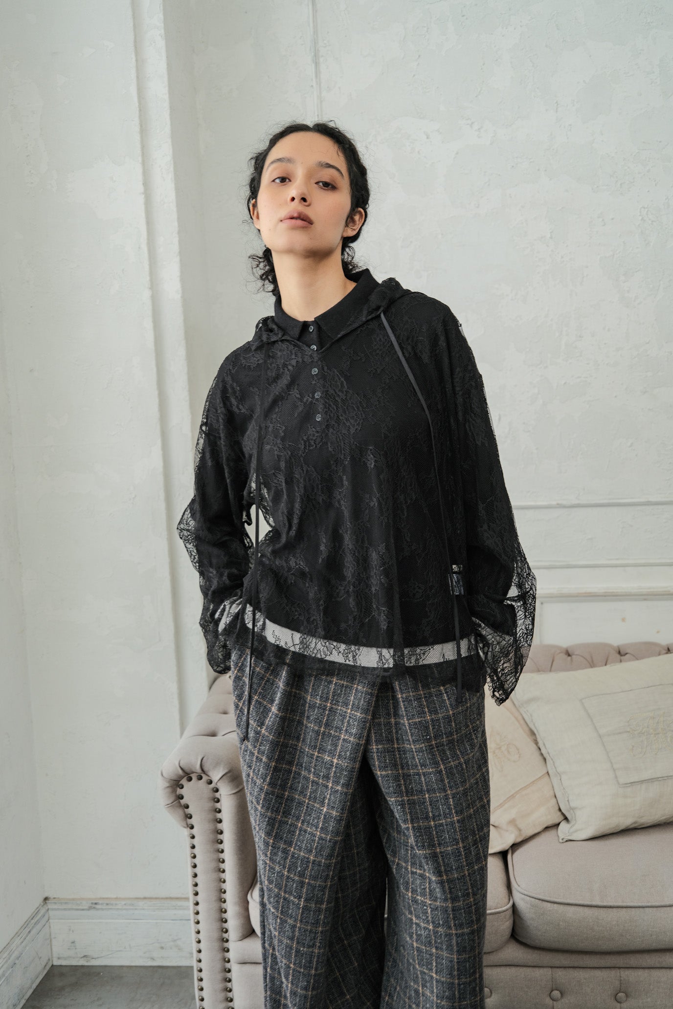 Lace Hood Pullover