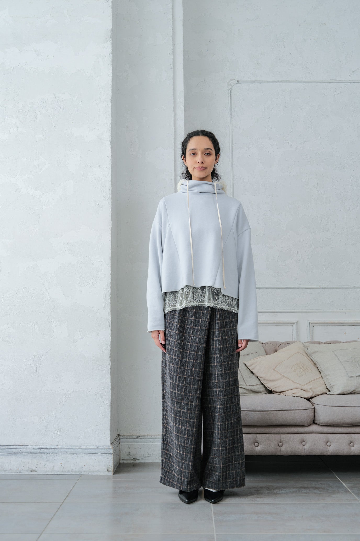 Brushed French Terry Hem Pullover