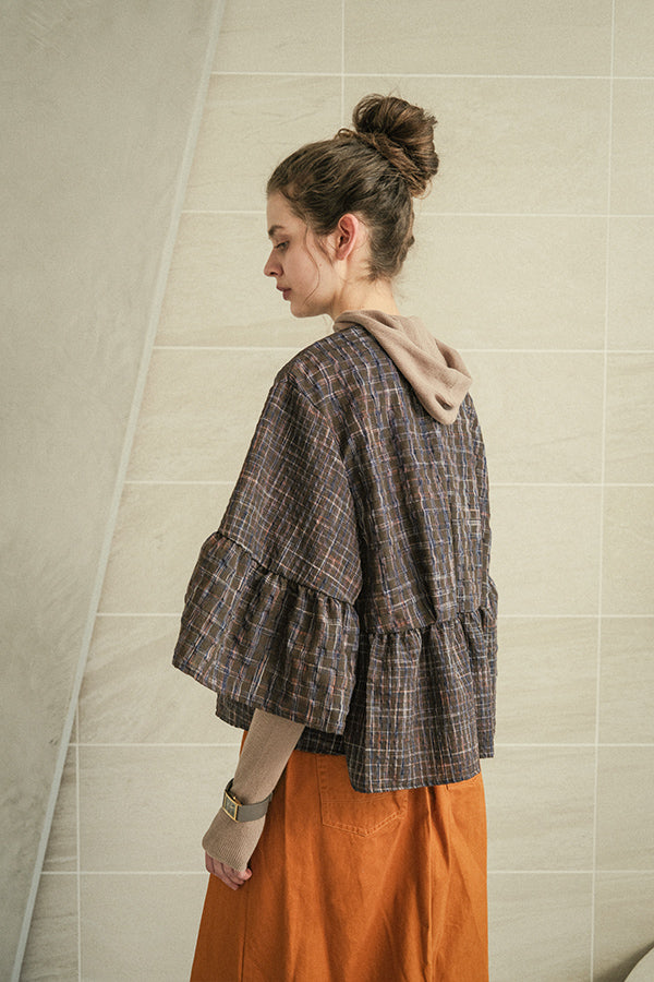 COCOCHI Rib Hooded Round Hem Pullover