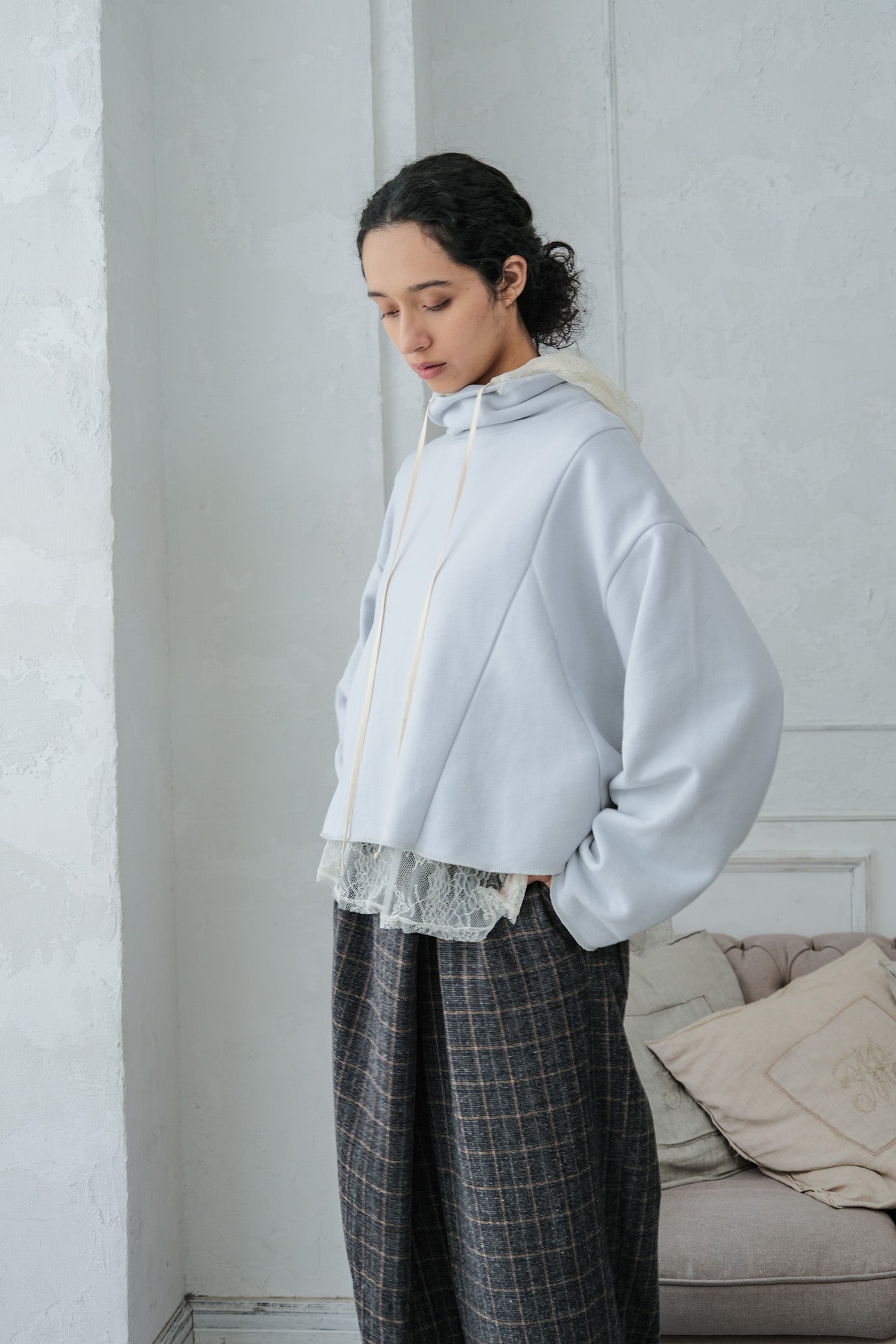 Brushed French Terry Hem Pullover