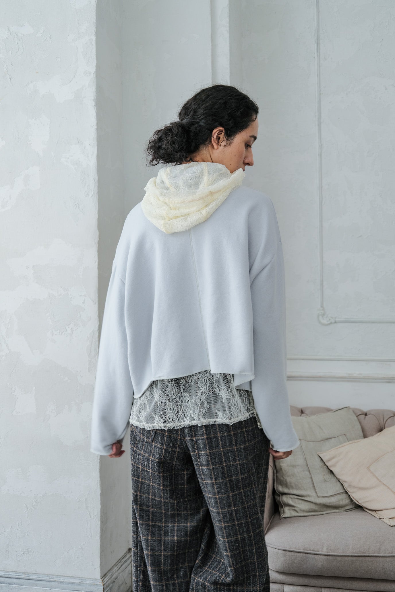 Brushed French Terry Hem Pullover