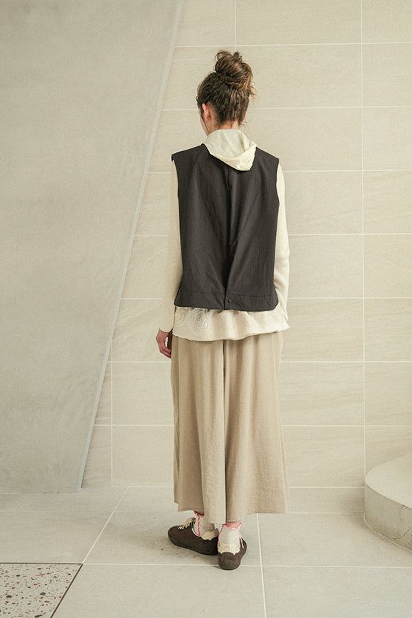 COCOCHI Rib Hooded Round Hem Pullover