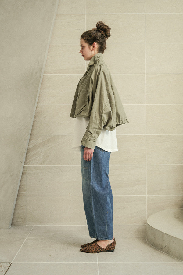 Shirred Collar Dolman Blouson