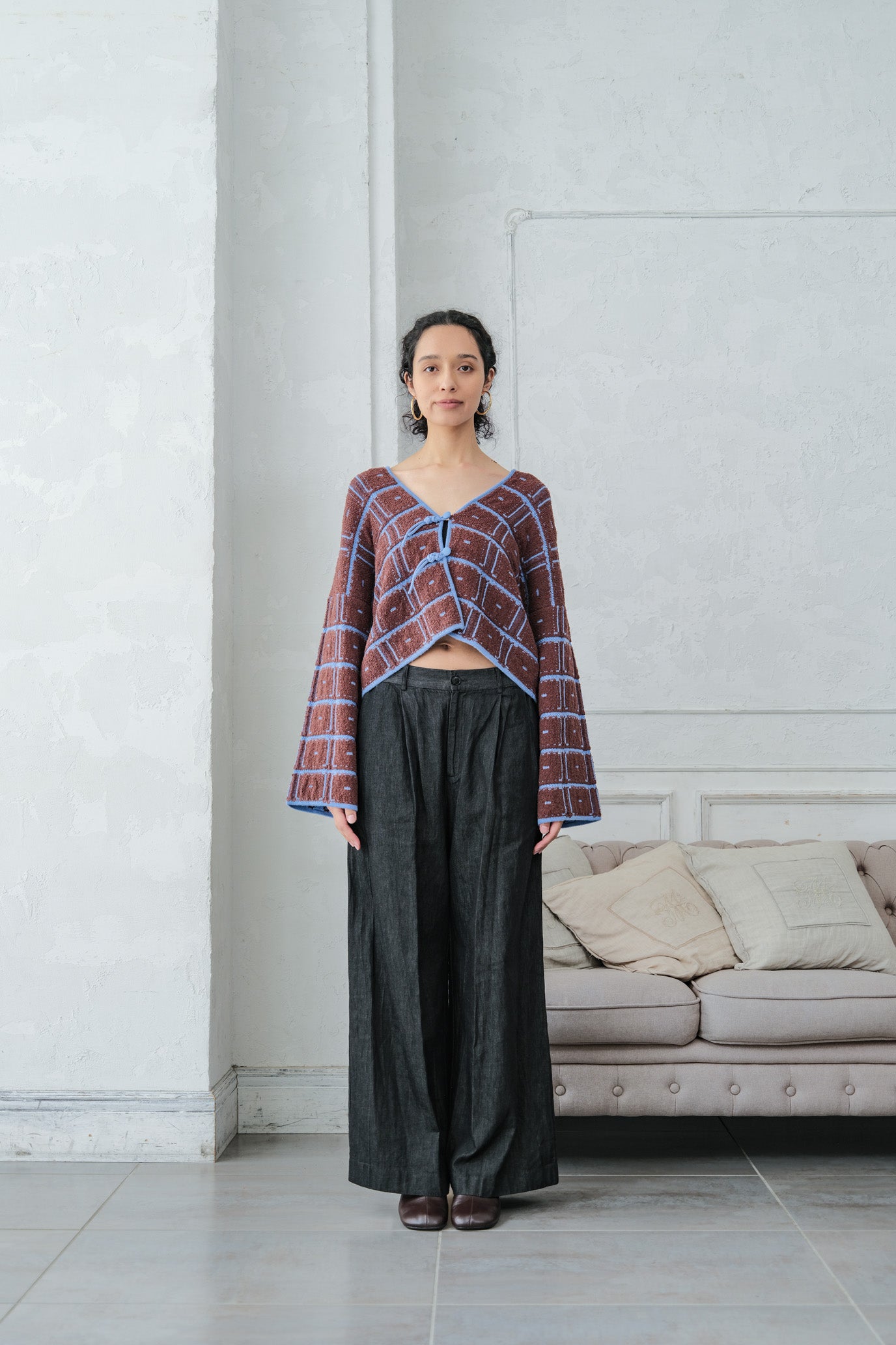 Reversible Geometric Drop Cardigan
