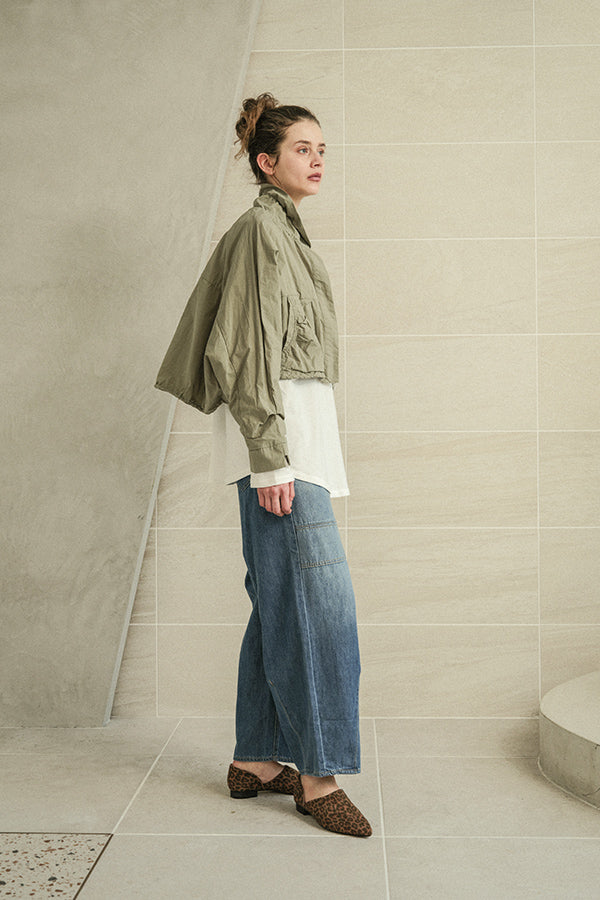 Shirred Collar Dolman Blouson
