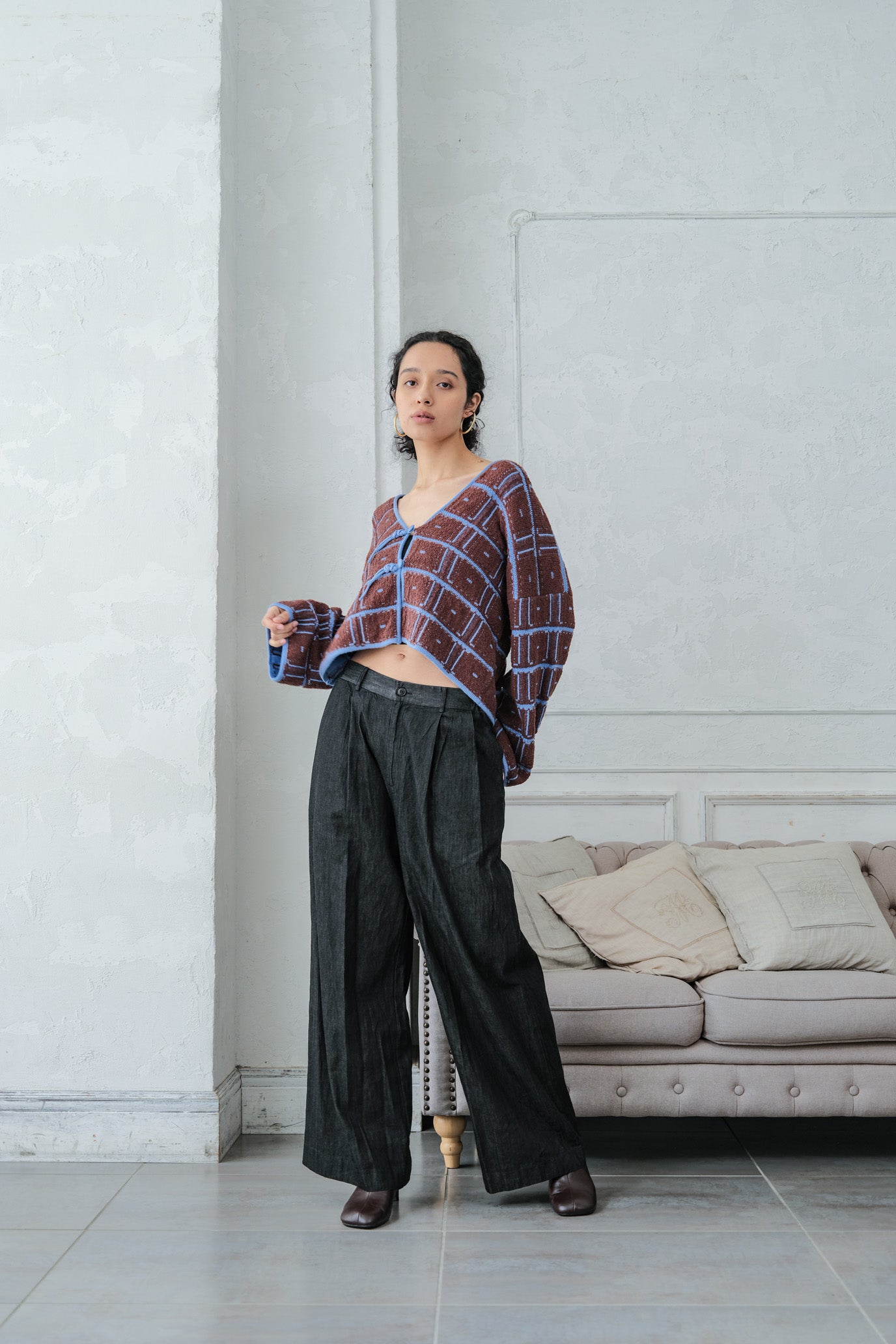 Reversible Geometric Drop Cardigan