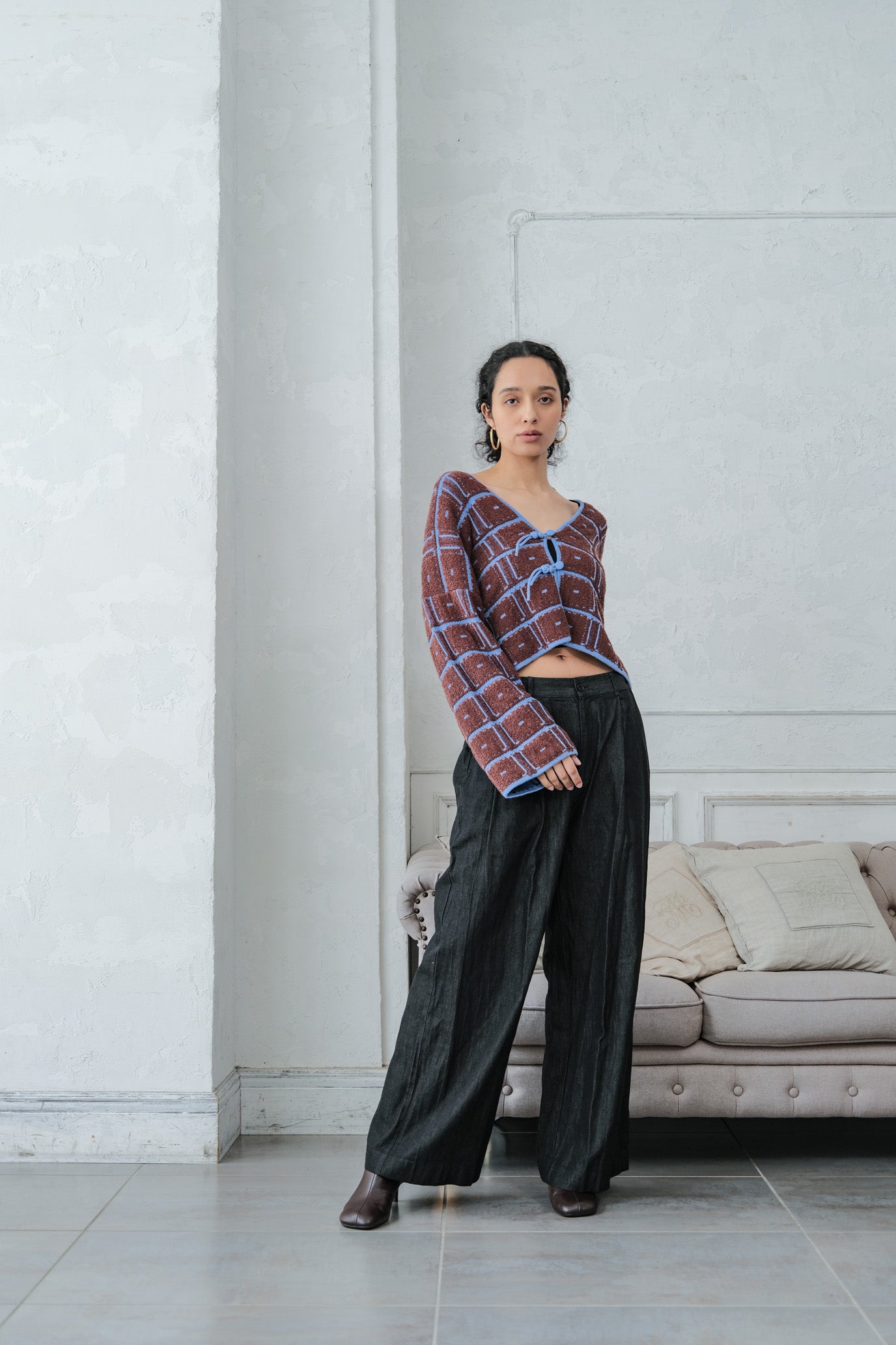 Reversible Geometric Drop Cardigan