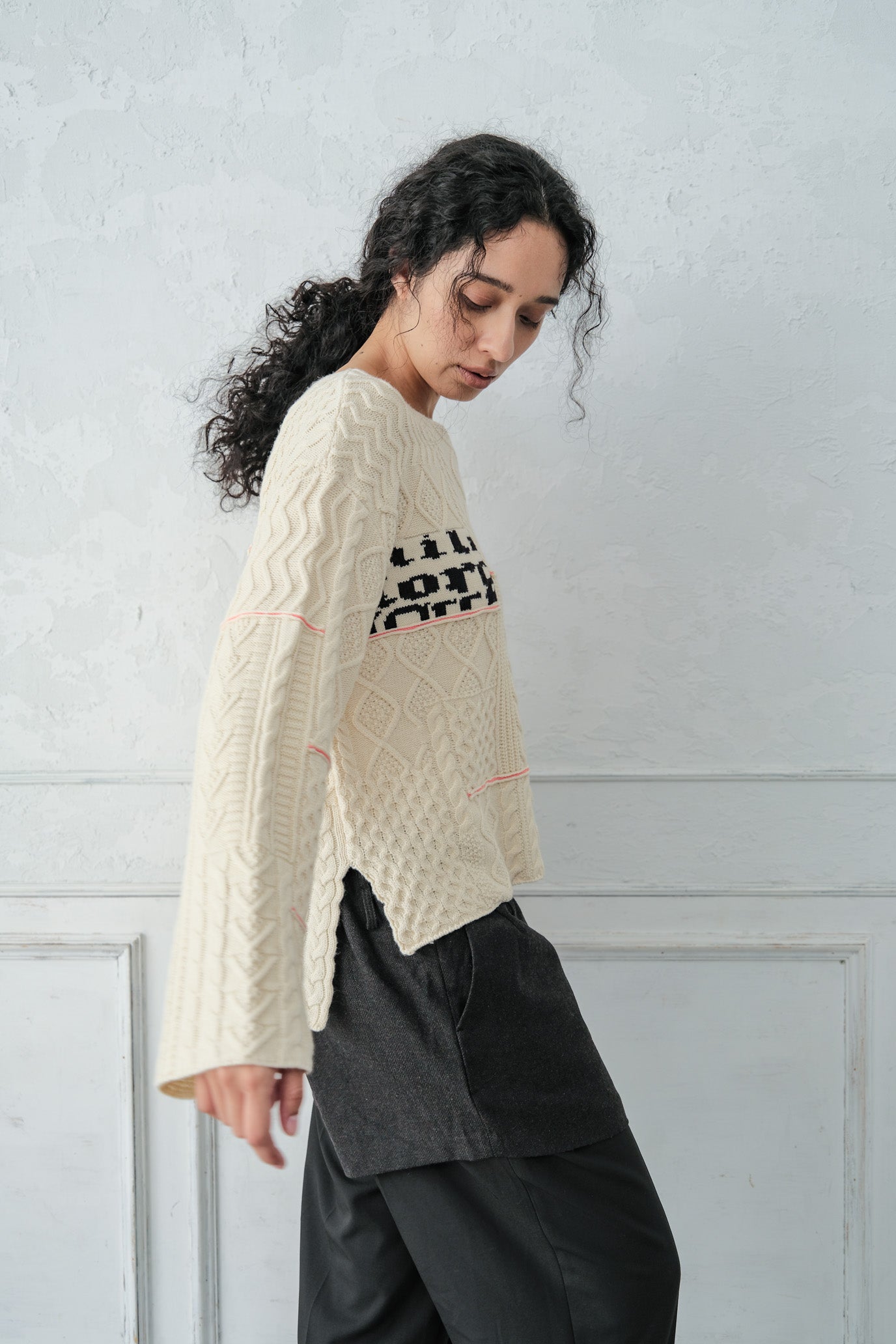 Cable Patchwork Pullover