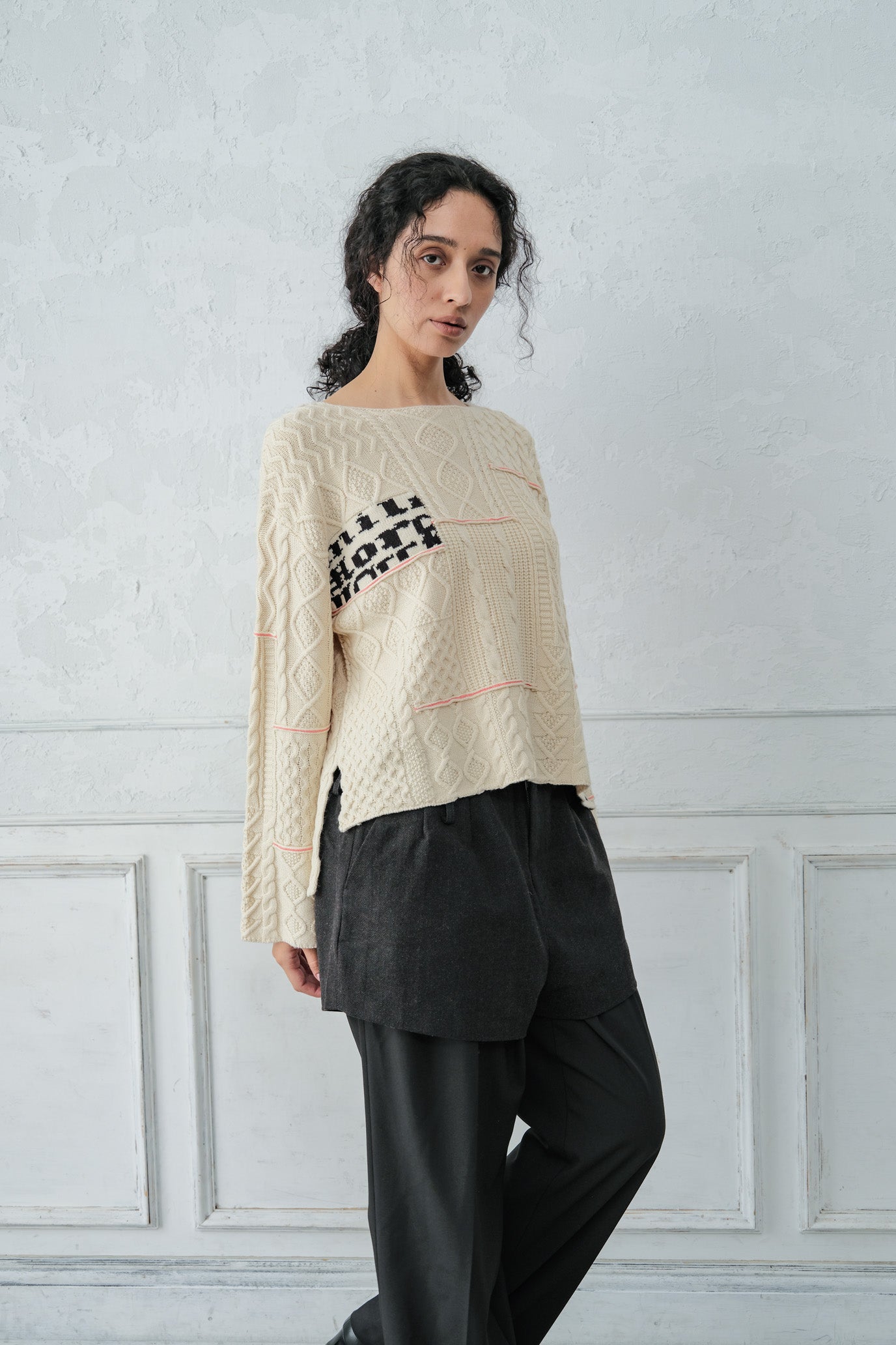 Cable Patchwork Pullover