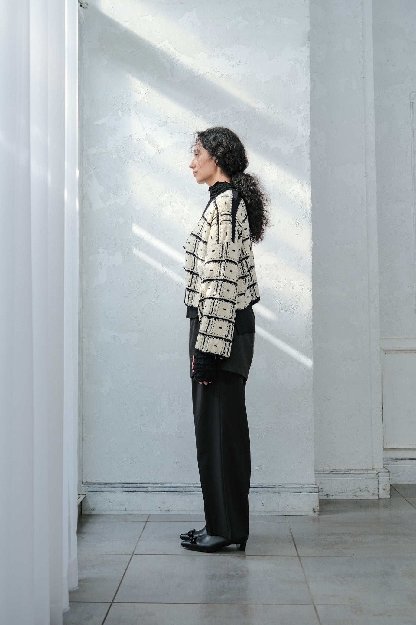 Reversible Geometric Drop Cardigan