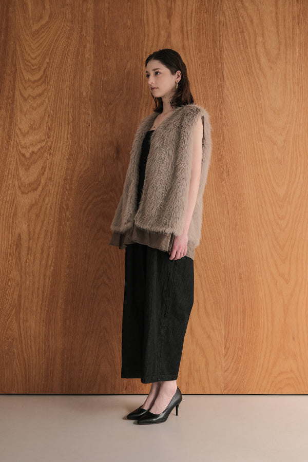 Layered-Look Fur Vest