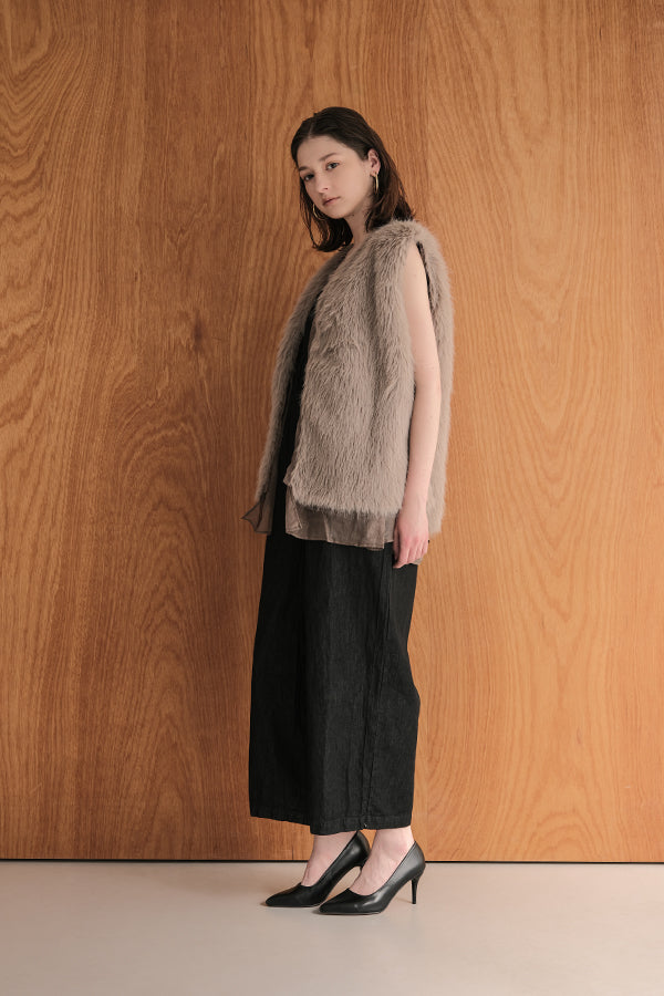 Layered-Look Fur Vest