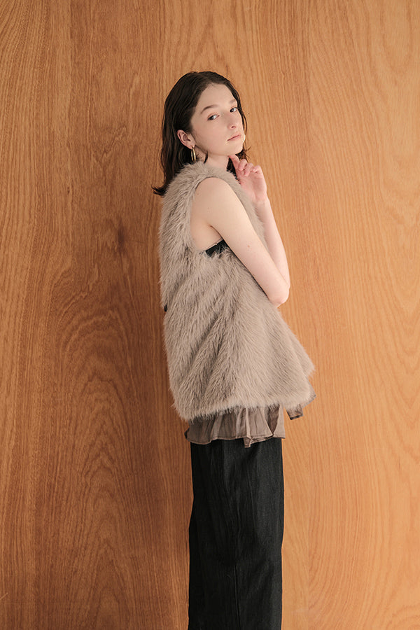 Layered-Look Fur Vest