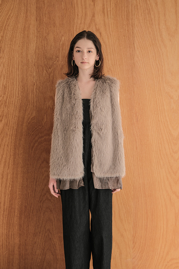 Layered-Look Fur Vest