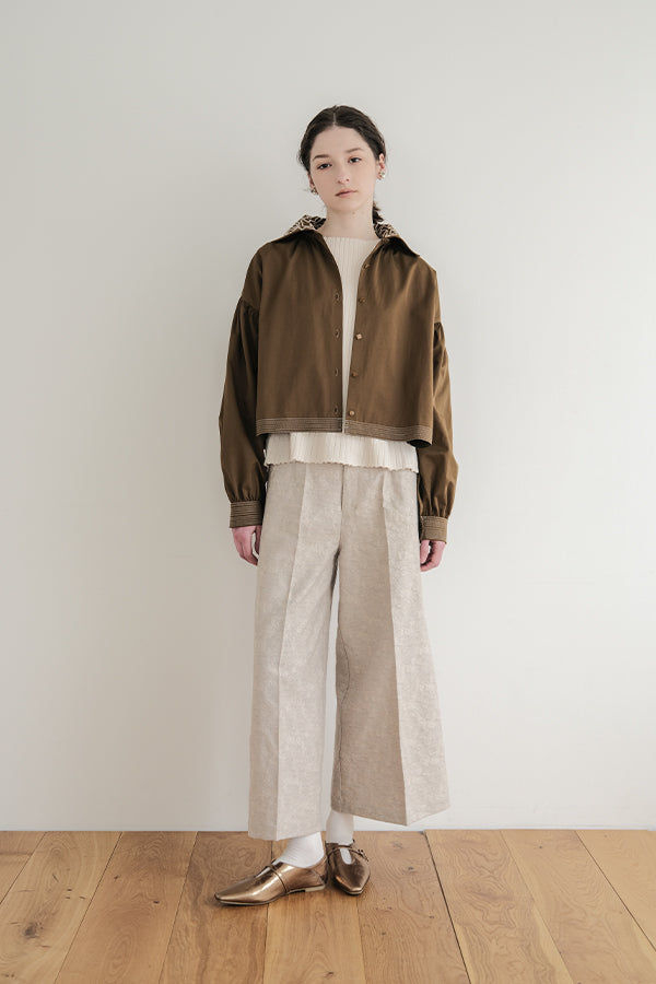 Jacquard Wide-Leg Trousers