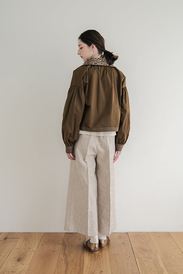 Cord Embroidered Collar Blouse