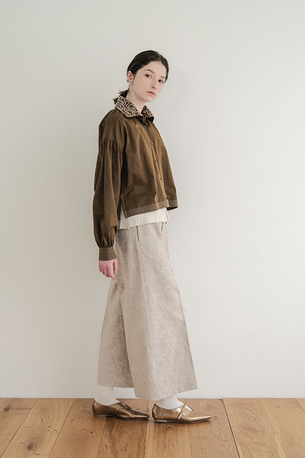 Cord Embroidered Collar Blouse
