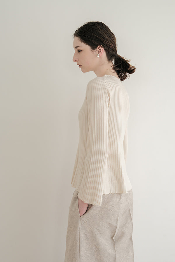 Flared Drape Rib Pullover