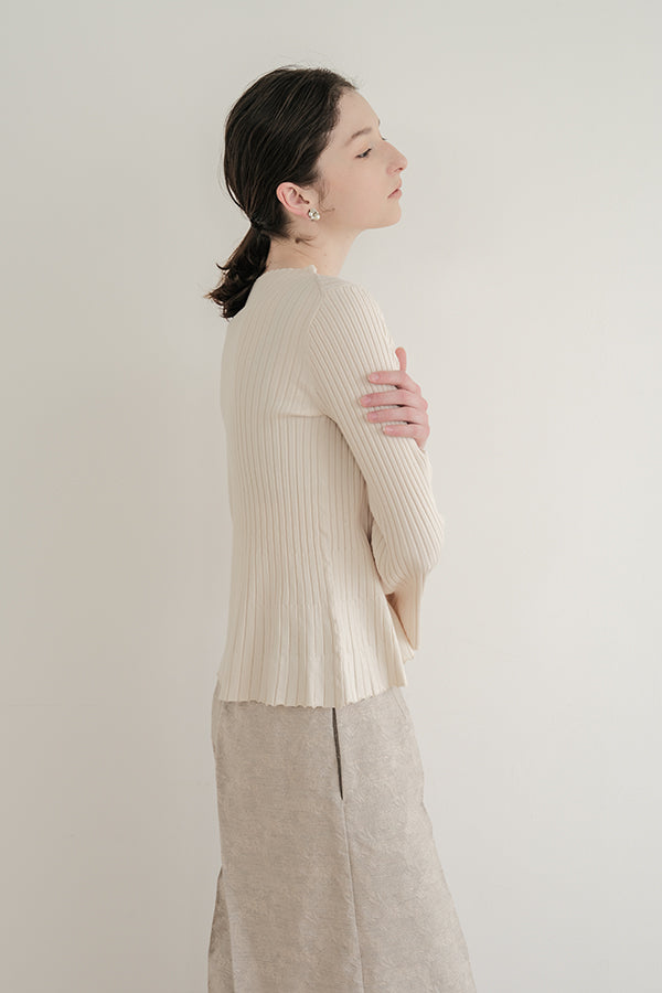 Flared Drape Rib Pullover