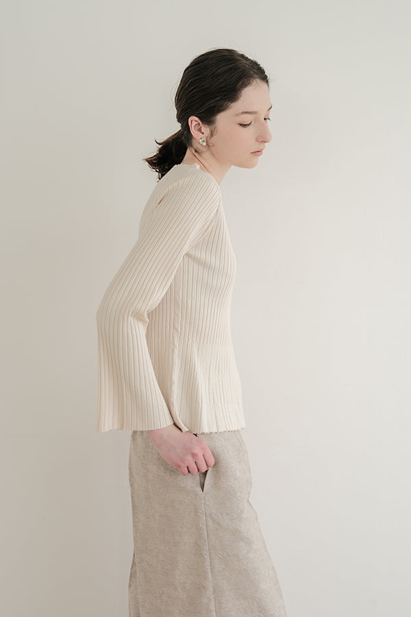 Flared Drape Rib Pullover
