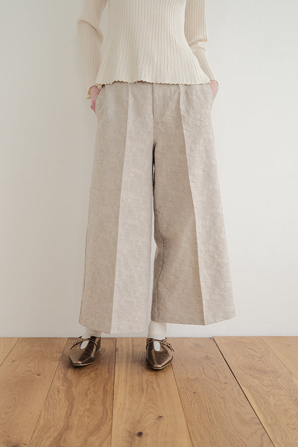 Jacquard Wide-Leg Trousers