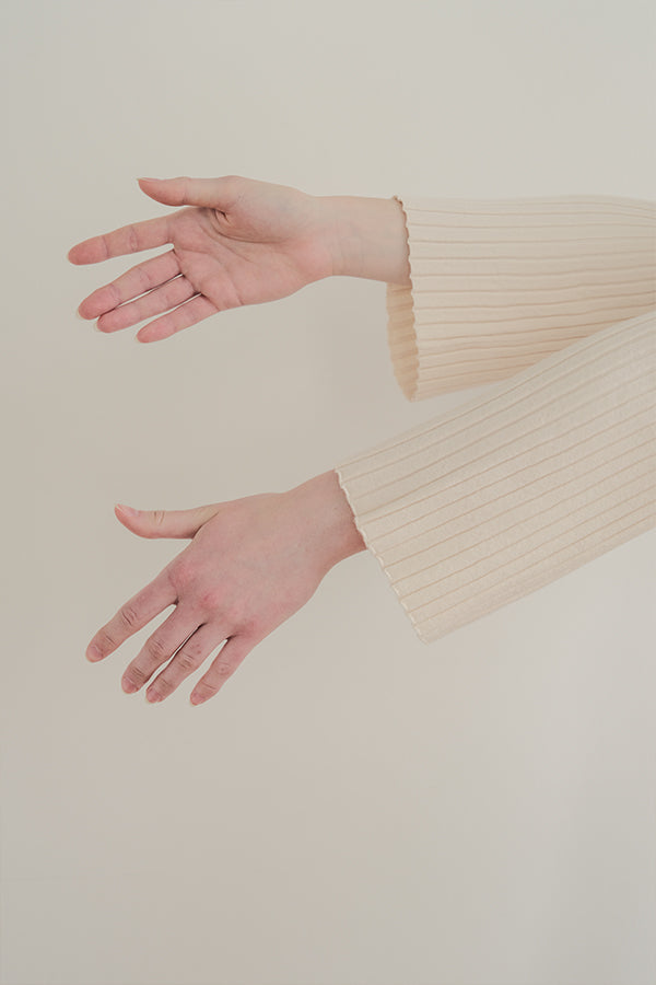 Flared Drape Rib Pullover