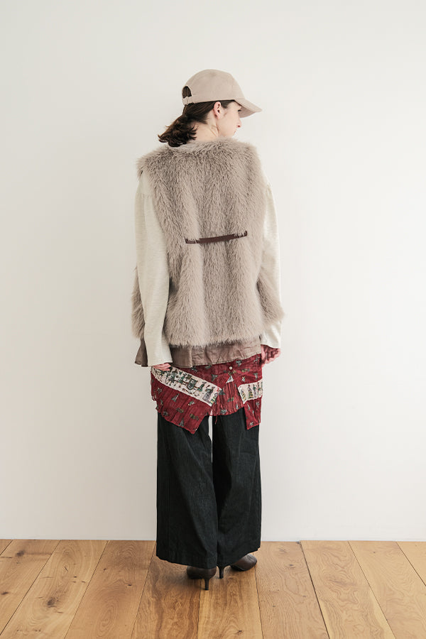 Layered-Look Fur Vest