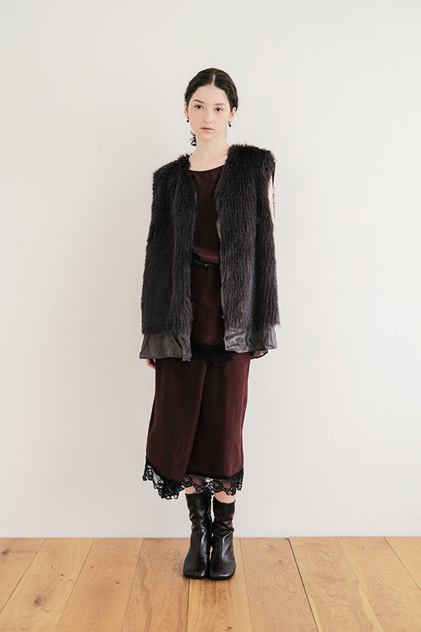 Layered-Look Fur Vest