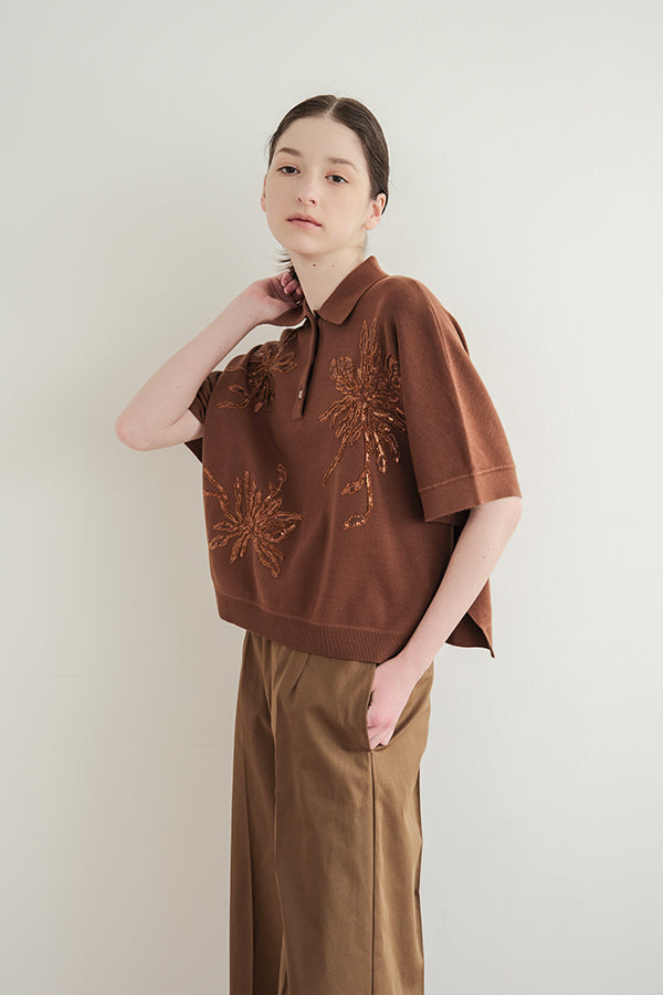 Spangle Embroidered Cocoon Vest