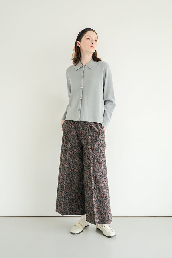 Jacquard Wide-Leg Trousers