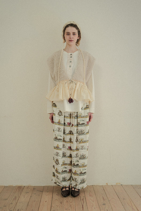 Vintage Scarf Print Trousers
