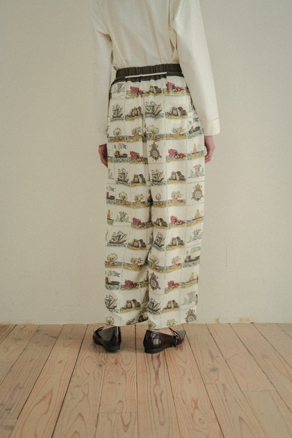 Vintage Scarf Print Trousers