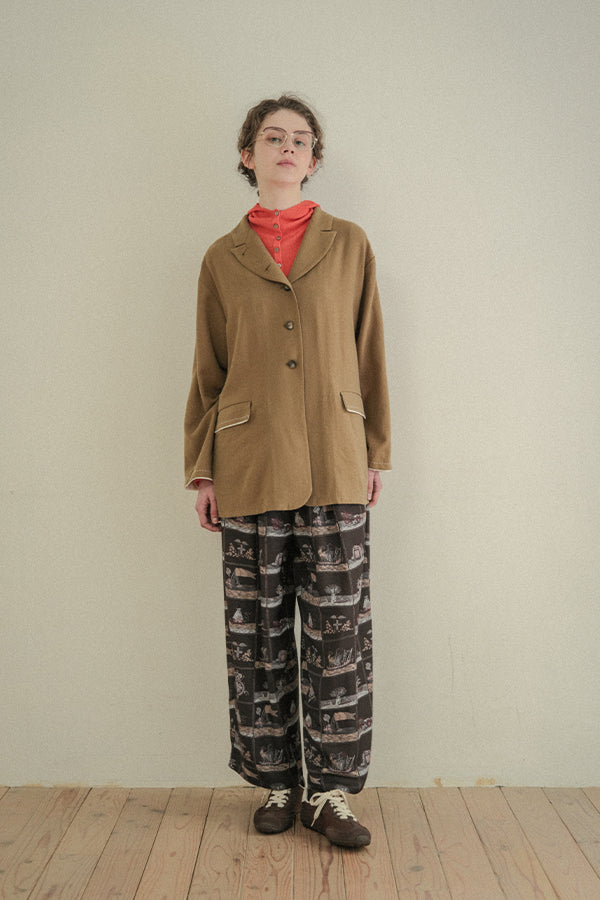 Vintage Scarf Print Trousers