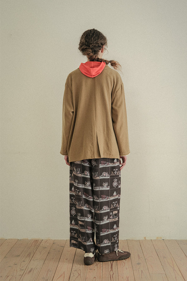 COCOCHI Rib Hooded Round Hem Pullover