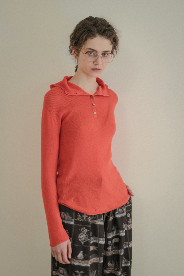 COCOCHI Rib Hooded Round Hem Pullover